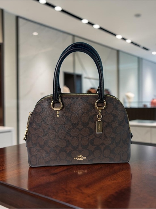 Coach Handbags - COACH 2558 KATY SATCHEL IN SIGNATURE  BROWN/BLACK